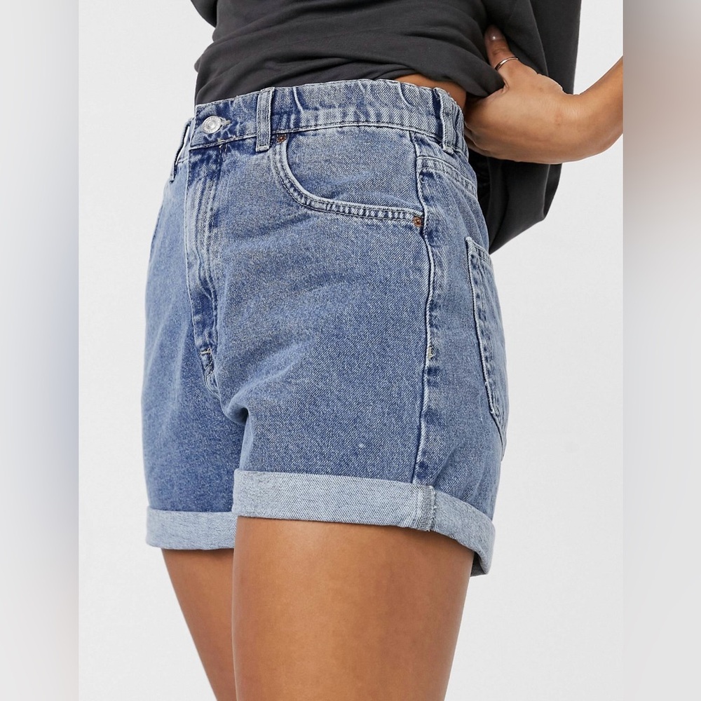 Garage High Waisted Cuffed Denim Mom Jean Shorts 80s Size 26 3 Grunge